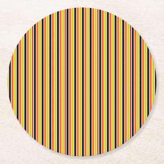 Halloween Stripes Ronde Kartonnen Onderzetter (Voorkant)