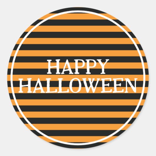 Halloween Stripes Ronde Sticker (Voorkant)
