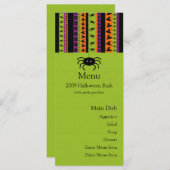 Halloween Stripes Spider-menukaart Menu (Voorkant / Achterkant)