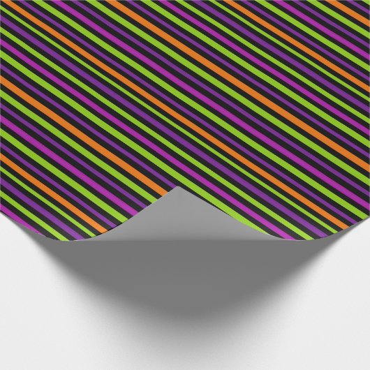 Halloween Stripes Wrapping Paper Cadeaupapier (Hoek)