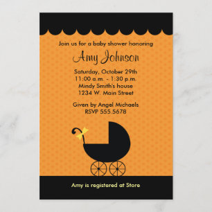 Halloween Stroller Baby Shower Invitaties Kaart