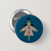 Halloween Strooien Vogelverschrikker en Ravens Ronde Button 5,7 Cm (Voorkant /achterkant)