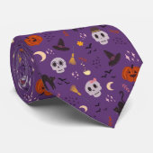 Halloween stropdas - schedels, pompoenen, katten (Opgerold)