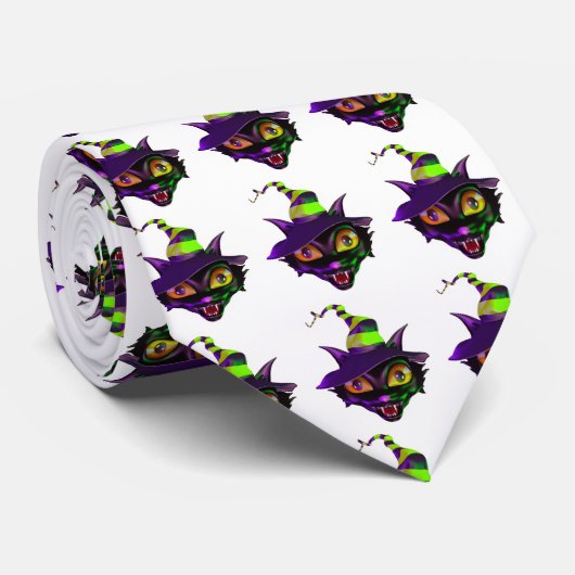 Halloween Stropdas/Spooky Cat Stropdas (Opgerold)