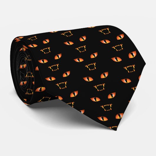 Halloween Stropdassen Black Cat Halloween Neckties (Opgerold)