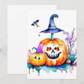 Halloween-studie bij Waterverven en pennen Feestdagenkaart (Voorkant / Achterkant)