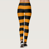 Halloween Style Oranje en zwart gestreept Leggings (Achterkant)
