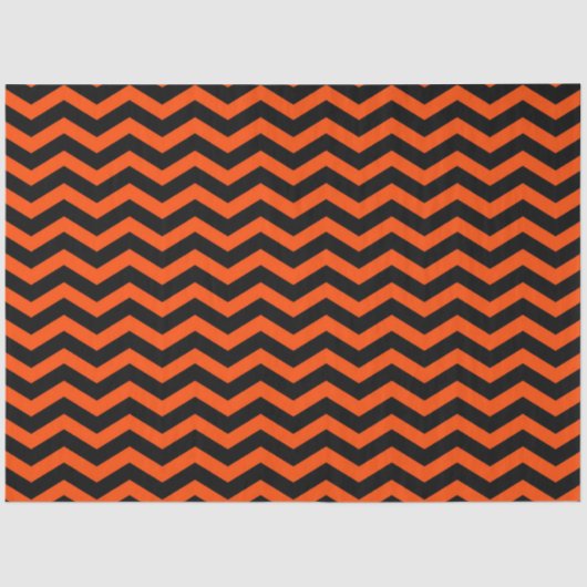 Halloween Style | Oranje zwarte Chevron Stripes Tissuepapier (Voorkant)