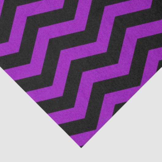 Halloween Style | Paarse zwarte Chevron Stripes Tissuepapier (Detail)