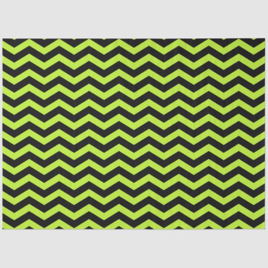 Halloween Style | Peridot Green Black Chevron Tissuepapier (Voorkant)