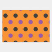 Halloween Style Polka Dot Paars Black Oranje Fun Inpakpapier Vel (Voorkant)