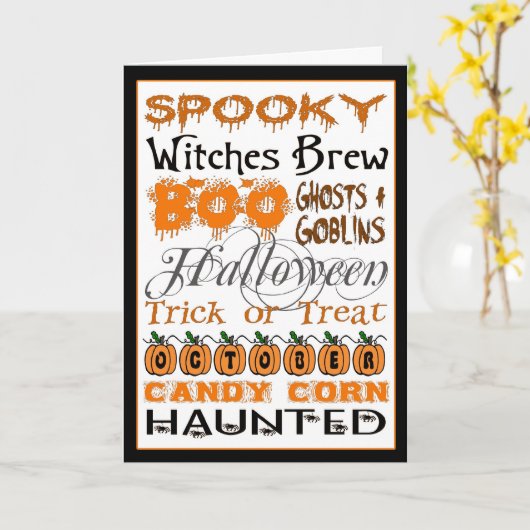 Halloween Subway Art Kaart (Gele Bloem)