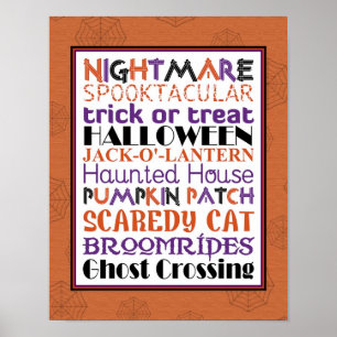 Halloween Subway Kunstposter Poster