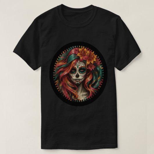 Halloween Sugar Skull Art Print 1 T-shirt (Design voorkant)