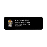Halloween Sugar Skull Black Return-adres