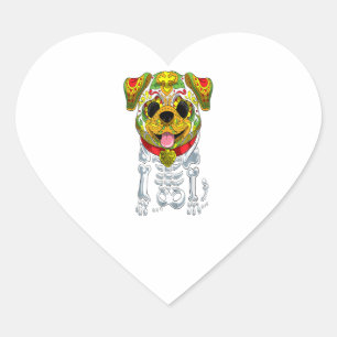 Halloween Sugar Skull Bulldog Gift Hart Sticker
