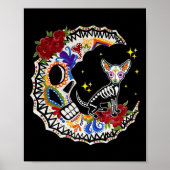 Halloween Sugar Skull Chihuahua en Moon Lover Poster (Voorkant)