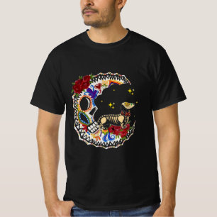 Halloween Sugar Skull Dachshund en Moon gift T-shirt