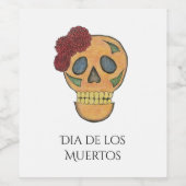 Halloween Sugar Skull Day of the Dead Wijn Etiket (Enkel label)