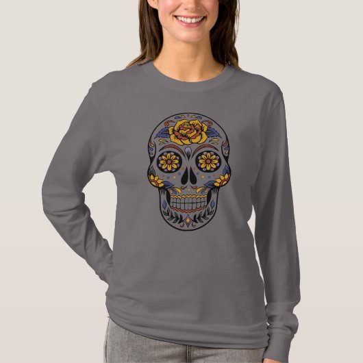Halloween Sugar Skull (Dia de Muertos) T-shirt (Voorkant)