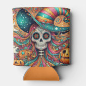 Halloween Sugar Skull, Ghost en Pumpkins Blikjeskoeler (Achterkant)