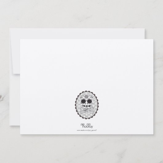 Halloween Sugar Skull in Crossbone Kraft Kaart (Achterkant)