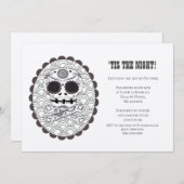 Halloween Sugar Skull in Crossbone Kraft Kaart (Voorkant / Achterkant)