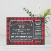 Halloween Sugar Skulls Ticket Party Red Invitation Kaart (Staand voorkant)