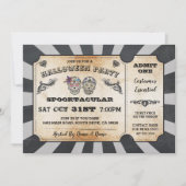 Halloween Sugar Skulls Ticket Party uitnodiging (Voorkant)