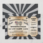 Halloween Sugar Skulls Ticket Party uitnodiging (Voorkant / Achterkant)