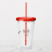 Halloween Suiker Schedel Gezicht Script Monogram Acryl Drinkbeker (Rechts)