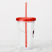 Halloween Suiker Schedel Gezicht Script Monogram Acryl Drinkbeker (Voorkant)