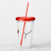 Halloween Suiker Schedel Gezicht Script Monogram Acryl Drinkbeker (Achterkant)