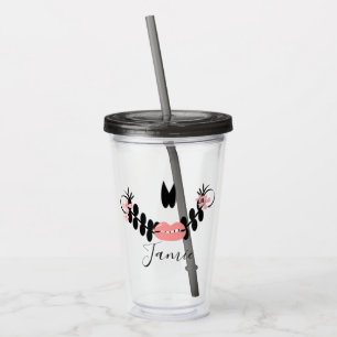Halloween Suiker Schedel Half Script Monogram Acryl Drinkbeker