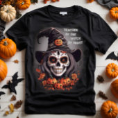 Halloween suiker schedel heks aangepaste grappige  t-shirt