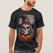 Halloween suiker schedel heks aangepaste grappige  t-shirt (Voorkant)