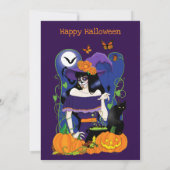 Halloween suiker schedel heks kaart (Achterkant)