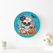 Halloween,Suiker Schedel Kitty ,Schattig,Jack O La Grote Klok (Huis)