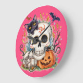 Halloween,Suiker Schedel Kitty ,Schattig,Jack O La Grote Klok (Hoek)