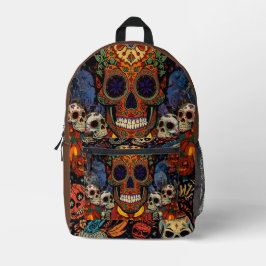 Halloween, Suiker Schedel Pompoen Feest, Calavera Bedrukte Rugzak