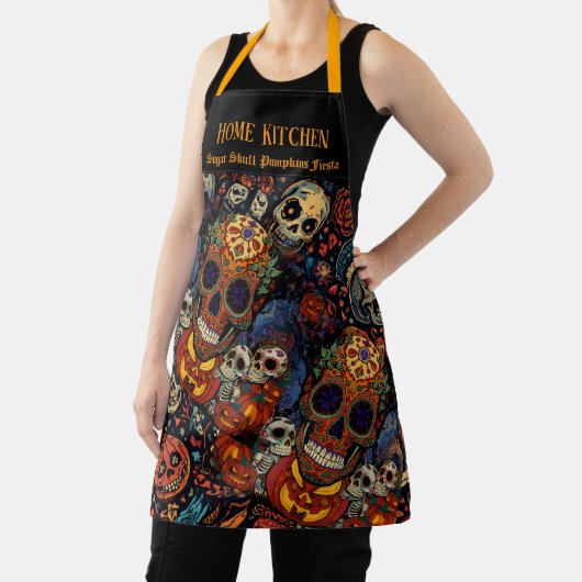 Halloween, Suiker Schedel Pompoen Feest, Calavera Schort (Insitu)