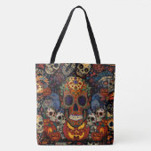 Halloween, Suiker Schedel Pompoen Feest, Calavera Tote Bag (Voorkant)
