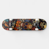Halloween, Suiker Schedel Pompoen Feest  Persoonlijk Skateboard (Horizontaal)