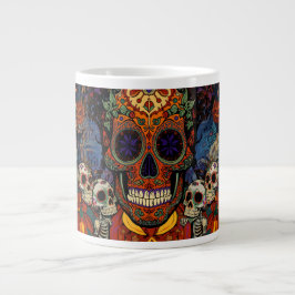 Halloween, Suiker Schedel Pompoenen Fiesta, Calave Grote Koffiekop
