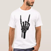 Halloween suiker schedel skelet Hand Heart Sign T-shirt (Voorkant)