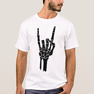 Halloween suiker schedel skelet Hand Heart Sign T-shirt