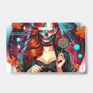 Halloween Suiker Schedel Snoep Meisje Badge