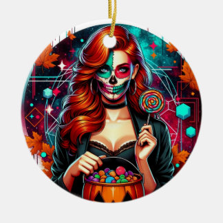 Halloween Suiker Schedel Snoep Meisje Keramische V Keramisch Ornament