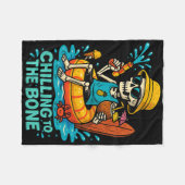 Halloween Summer Chilling to the Bone Skeleton Flo Fleece Deken (Voorkant (Horizontaal))