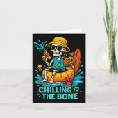 Halloween Summer Chilling to the Bone Skeleton Flo Kaart (Voorkant)